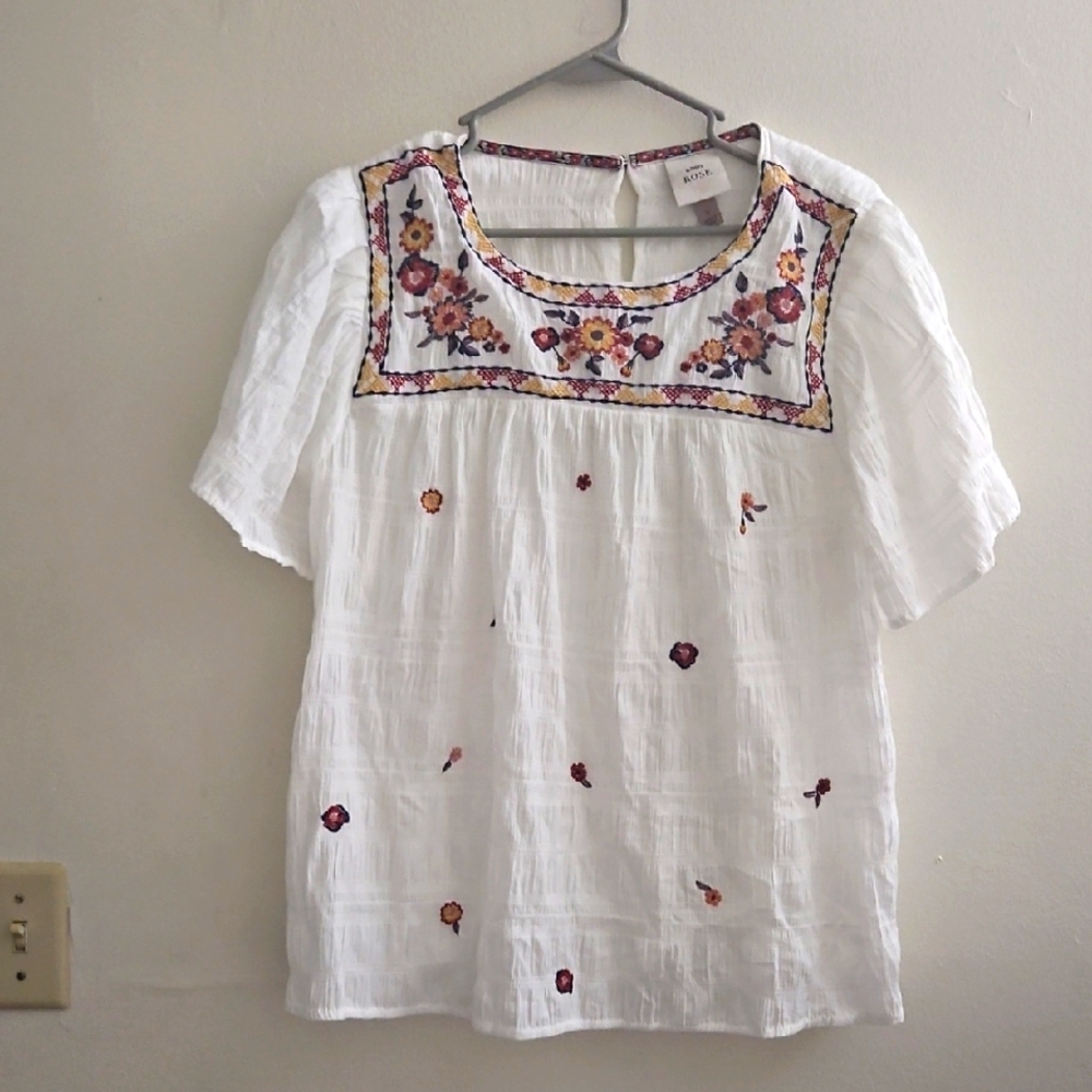 Large Embroidered White Blouse